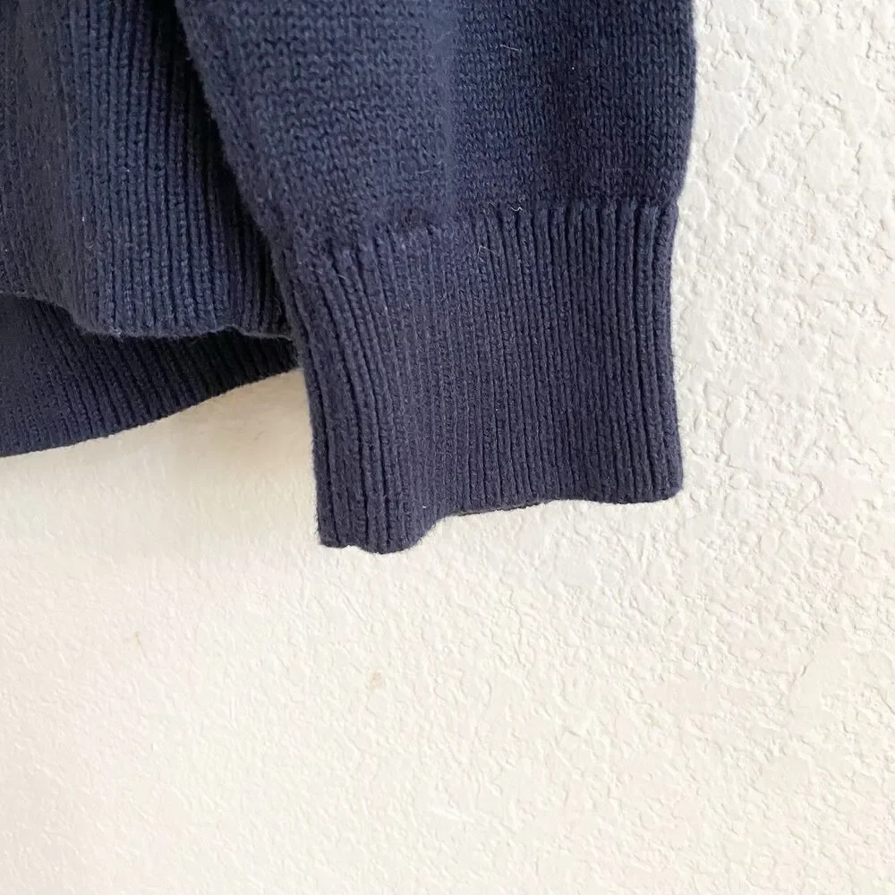 Banana Republic Sweater Men's Medium Navy Blue Button Collar‎ 100% Cotton